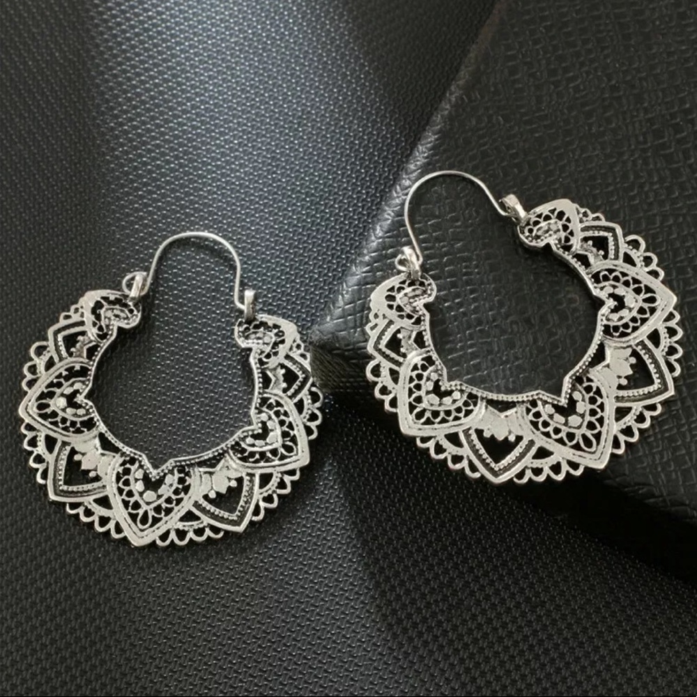 **Vintage 925 Sterling Silver Dangle Earrings - Picture 3 of 3